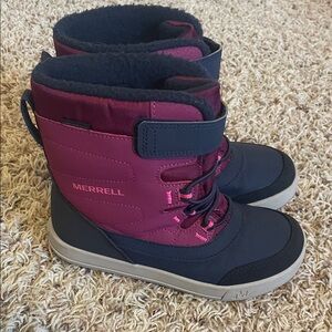 Merrell Kids' Berry and Navy Snow Boots